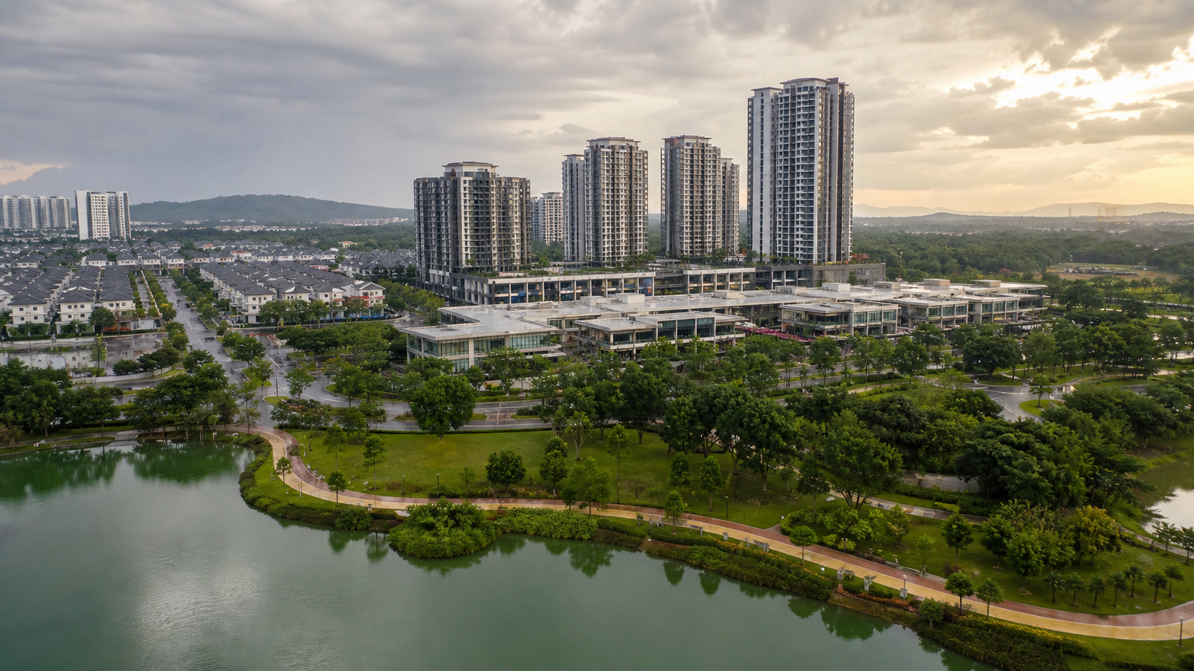 Aerial view of Setia Alam’s connected city and green spaces
